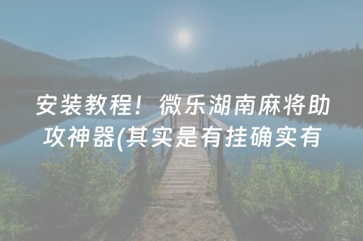 安装教程！微乐湖南麻将助攻神器(其实是有挂确实有挂)