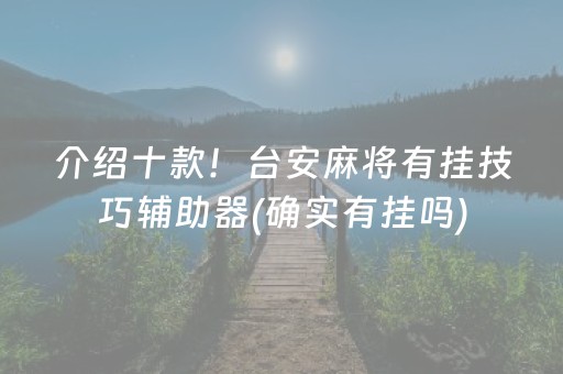 介绍十款！台安麻将有挂技巧辅助器(确实有挂吗)