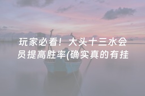 玩家必看！大头十三水会员提高胜率(确实真的有挂)