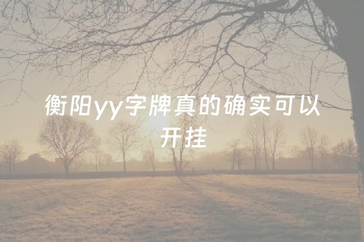 衡阳yy字牌真的确实可以开挂（丫丫衡阳字牌有开挂不）