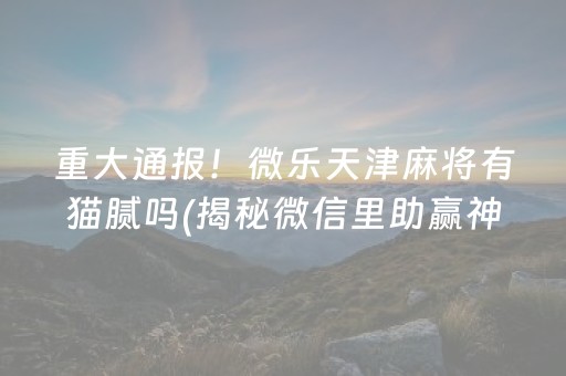 重大通报！微乐天津麻将有猫腻吗(揭秘微信里助赢神器购买)