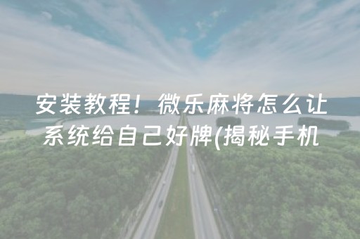 安装教程！微乐麻将怎么让系统给自己好牌(揭秘手机上攻略插件)