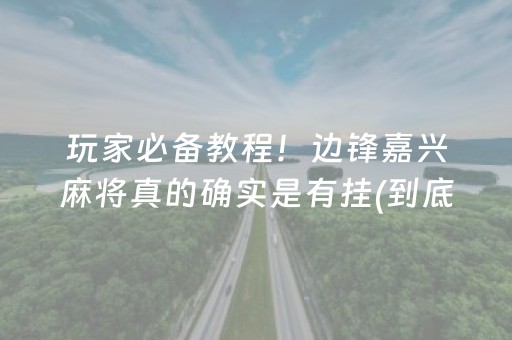 玩家必备教程！边锋嘉兴麻将真的确实是有挂(到底是不是有挂)