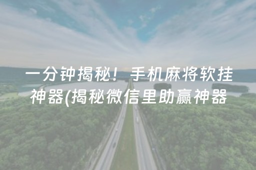 一分钟揭秘！手机麻将软挂神器(揭秘微信里助赢神器购买)