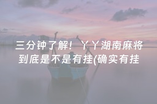 三分钟了解！丫丫湖南麻将到底是不是有挂(确实有挂)