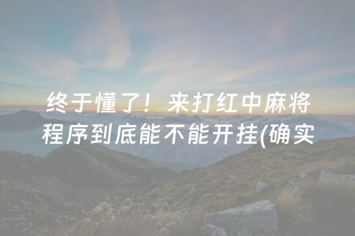 终于懂了！来打红中麻将程序到底能不能开挂(确实有挂)