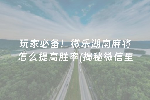 玩家必备！微乐湖南麻将怎么提高胜率(揭秘微信里如何让牌变好)