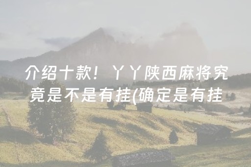 介绍十款！丫丫陕西麻将究竟是不是有挂(确定是有挂)