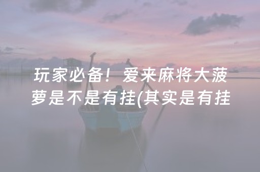 玩家必备！爱来麻将大菠萝是不是有挂(其实是有挂的)