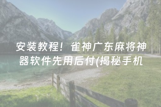 安装教程！雀神广东麻将神器软件先用后付(揭秘手机上胡牌技巧)