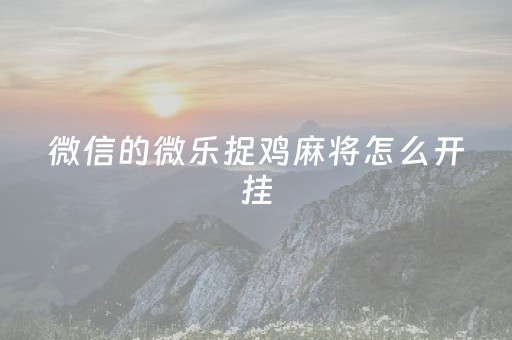 微信的微乐捉鸡麻将怎么开挂（微信微乐捉鸡麻将外卦神器安装免费）