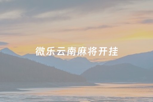 微乐云南麻将开挂（微乐云南麻将开挂手机版）