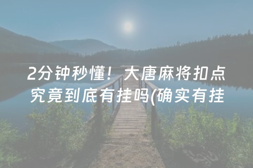 2分钟秒懂！大唐麻将扣点究竟到底有挂吗(确实有挂)