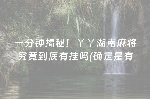 一分钟揭秘！丫丫湖南麻将究竟到底有挂吗(确定是有挂)