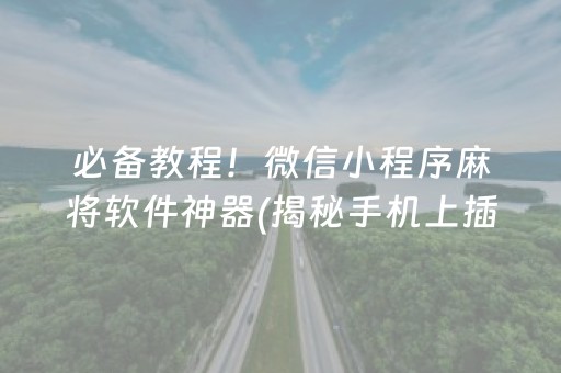 必备教程！微信小程序麻将软件神器(揭秘手机上插件购买)