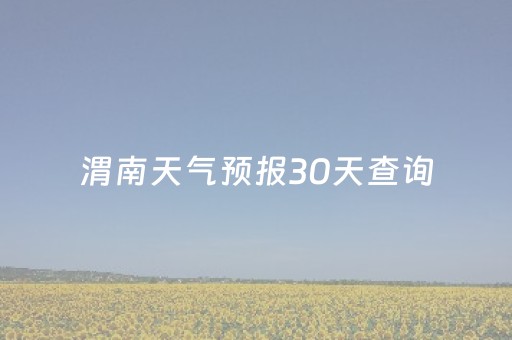 渭南天气预报30天查询（渭南天气预报30天查询l）