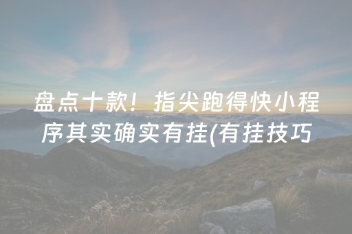 盘点十款！指尖跑得快小程序其实确实有挂(有挂技巧辅助器)