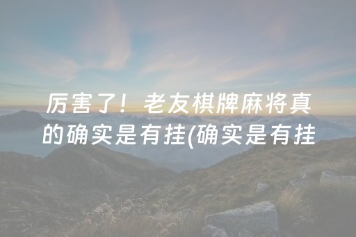 厉害了！老友棋牌麻将真的确实是有挂(确实是有挂的)