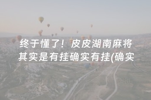 终于懂了！皮皮湖南麻将其实是有挂确实有挂(确实是有挂的)