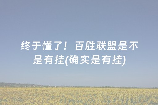 终于懂了！百胜联盟是不是有挂(确实是有挂)