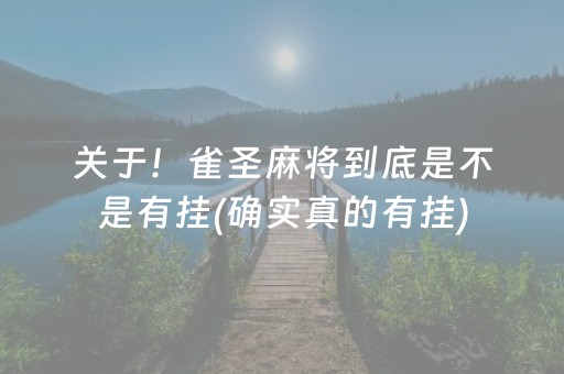 关于！雀圣麻将到底是不是有挂(确实真的有挂)