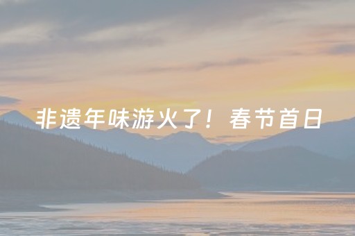 非遗年味游火了！春节首日，旅游市场高燃开场