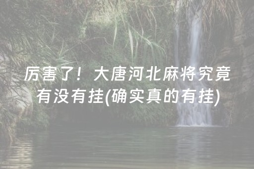 厉害了！大唐河北麻将究竟有没有挂(确实真的有挂)