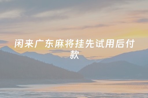 闲来广东麻将挂先试用后付款（终于知道闲来广东麻将有挂吗）