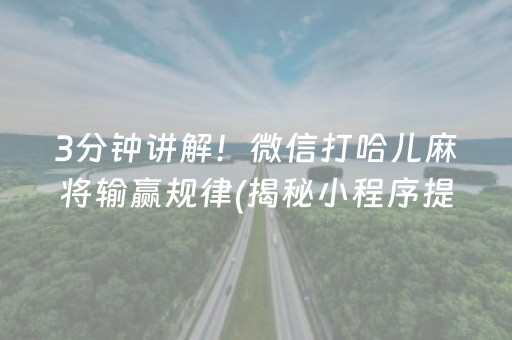 玩家必看“微信小程序微乐麻将助赢神器购买”（骗局大揭秘)