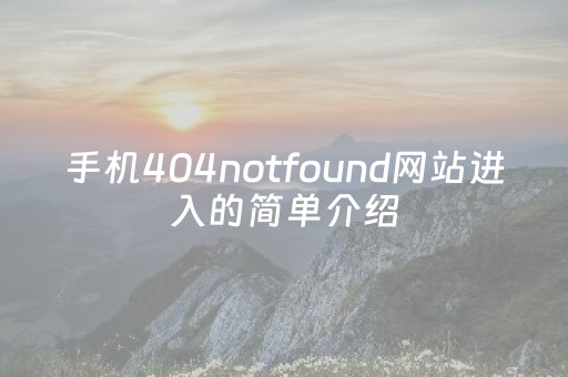 手机404notfound网站进入的简单介绍