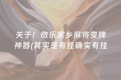 关于！微乐家乡麻将变牌神器(其实是有挂确实有挂)