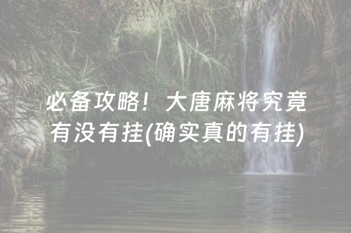 必备攻略！大唐麻将究竟有没有挂(确实真的有挂)