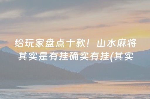 给玩家盘点十款！山水麻将其实是有挂确实有挂(其实真的有挂)