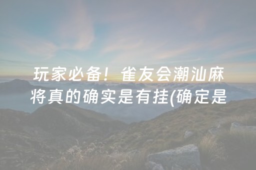 玩家必备！雀友会潮汕麻将真的确实是有挂(确定是有挂)