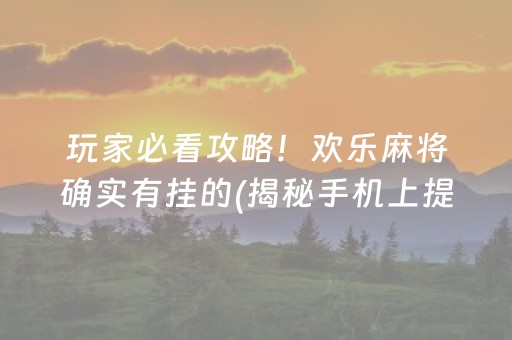 玩家必备十款“广东微乐麻将助赢神器购买”（必赢神器免费安装)