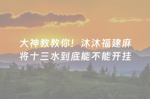 大神教教你！沐沐福建麻将十三水到底能不能开挂(其实真的确实有挂)