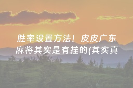 分享玩家攻略“手机麻将助赢神器免安装”（提高胜率软件)