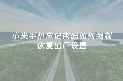 小米手机忘记密码如何强制恢复出厂设置（小米手机忘记密码如何强制恢复出厂设置失败）