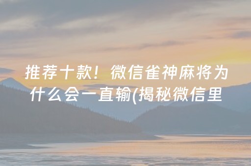 介绍十款“微乐广西麻将助赢神器”（小程序必赢神器)