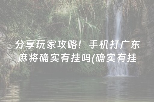 分享玩家攻略！手机打广东麻将确实有挂吗(确实有挂吗)