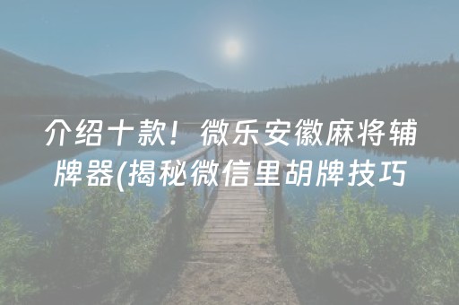 介绍十款！微乐安徽麻将辅牌器(揭秘微信里胡牌技巧)