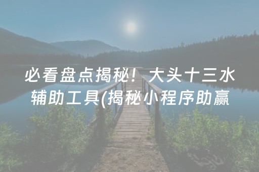 必看盘点揭秘！大头十三水辅助工具(揭秘小程序助赢神器购买)