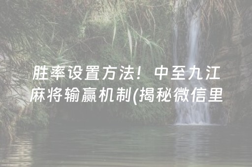 胜率设置方法！中至九江麻将输赢机制(揭秘微信里自建房怎么赢)