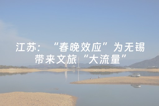 江苏：“春晚效应”为无锡带来文旅“大流量”