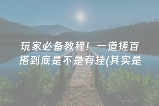 玩家必备教程！一道搓百搭到底是不是有挂(其实是有挂确实有挂)