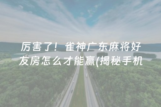 厉害了！雀神广东麻将好友房怎么才能赢(揭秘手机上规律攻略)