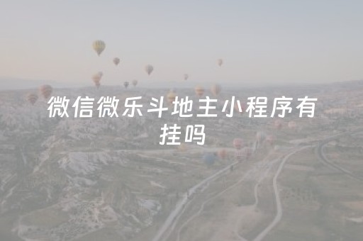 微信微乐斗地主小程序有挂吗（微信小程序微乐斗地主有没有挂）