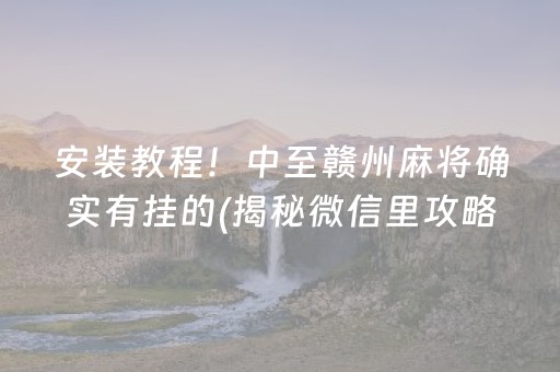 安装教程！中至赣州麻将确实有挂的(揭秘微信里攻略插件)