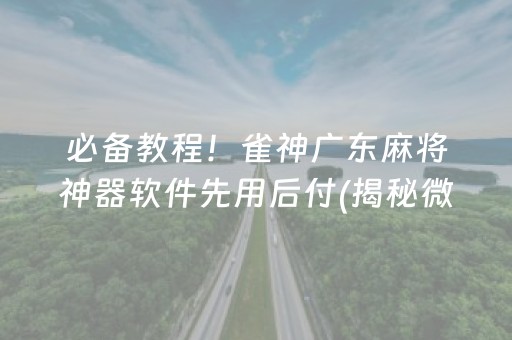 必备教程！雀神广东麻将神器软件先用后付(揭秘微信里专用神器)