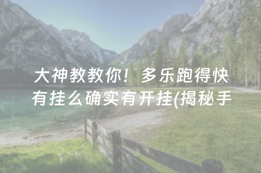 大神教教你！多乐跑得快有挂么确实有开挂(揭秘手机上自建房怎么赢)